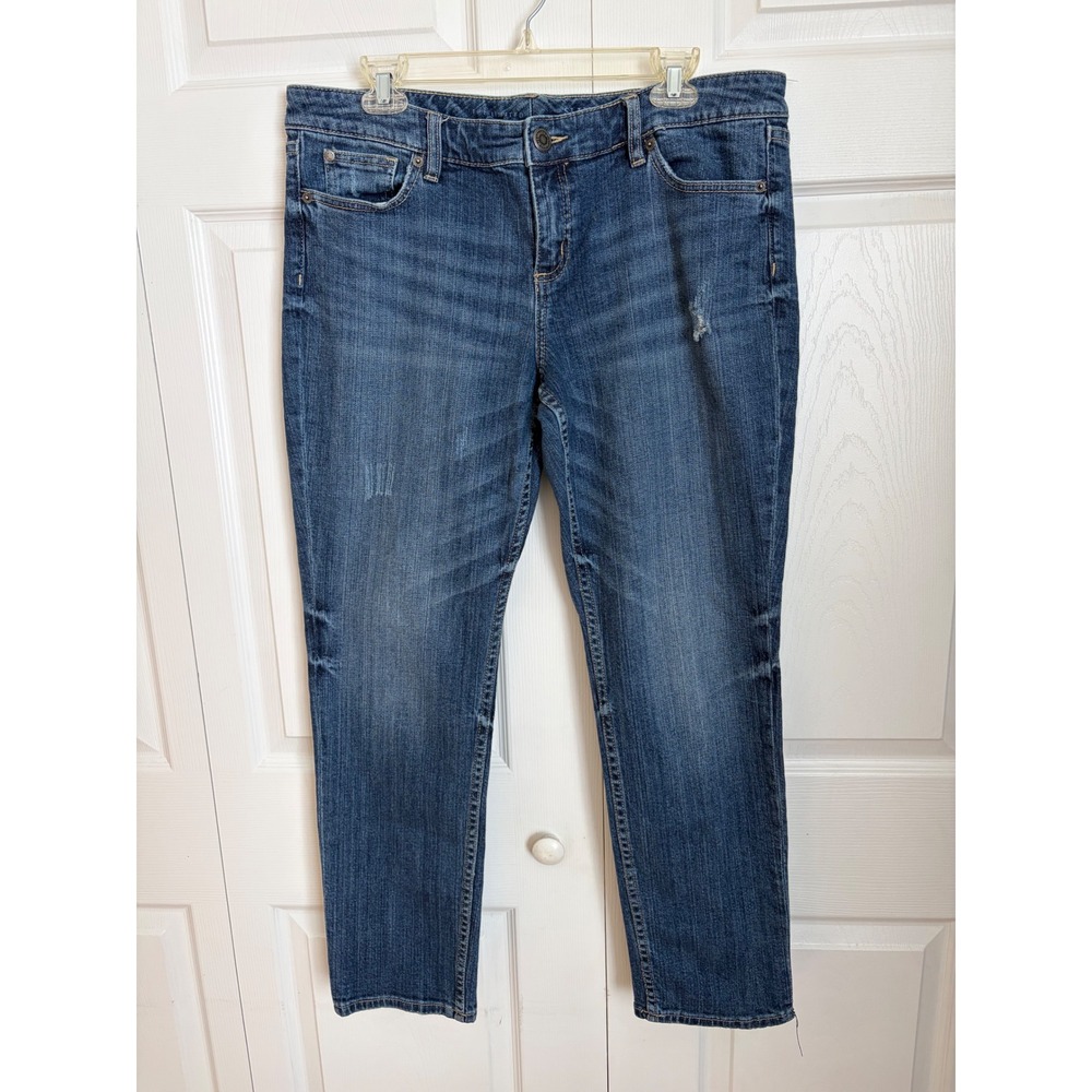 The Limited Slim Boyfriend 561 Jeans Medium Wash Distressed Denim Women Size 10